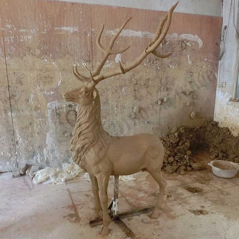 銅鹿泥模，麋鹿泥模，青銅鹿雕塑，銅鹿擺件4.jpg