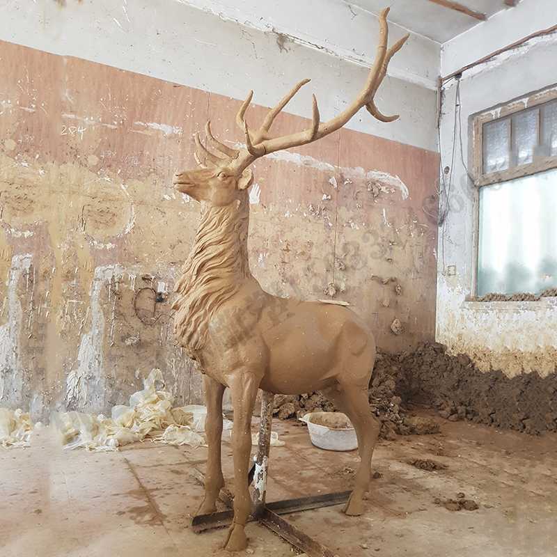 銅鹿模型，銅麋鹿雕塑，麋鹿模型，銅麋鹿泥模1.jpg