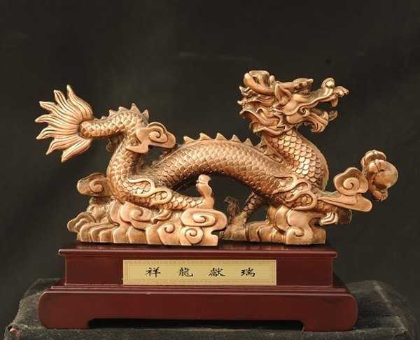 景觀雕塑定制，銅龍擺件